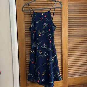 Lulus Floral Tie back Skater Dress